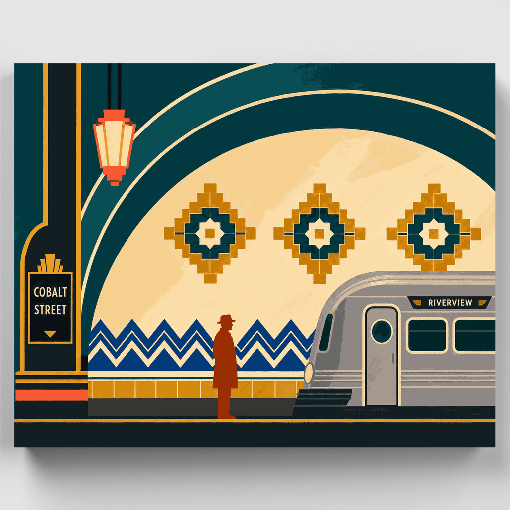 Estación de tren Art Déco - Kit de pintura por números — Estándar