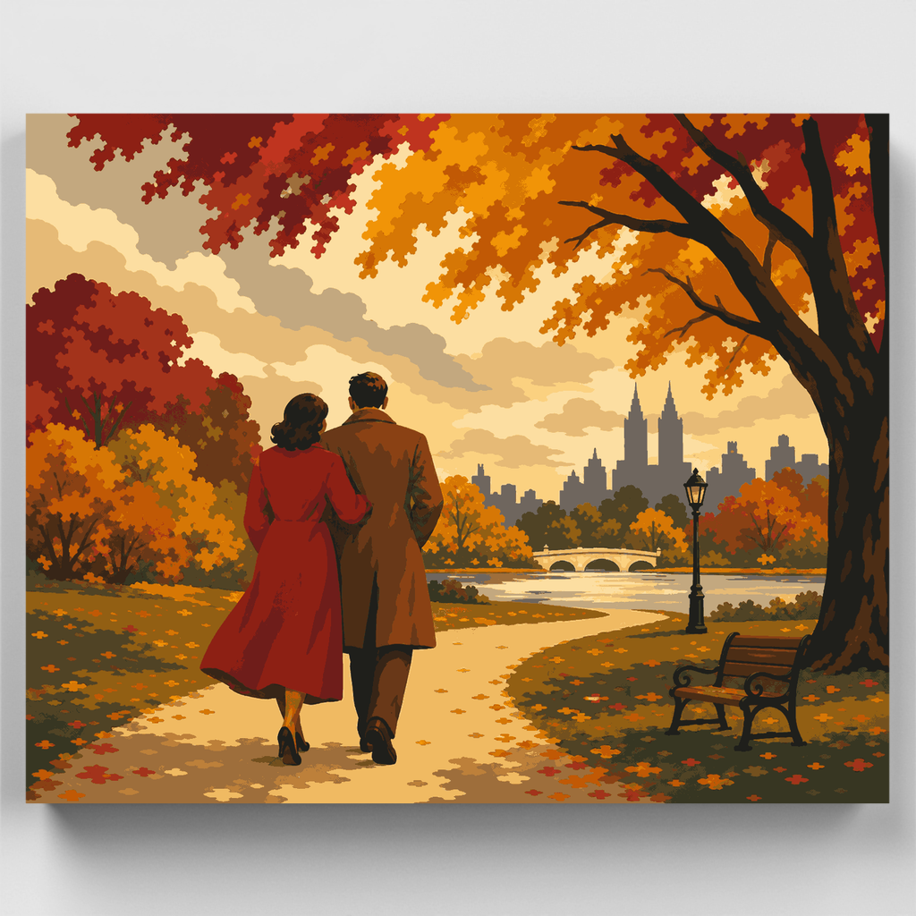 Paseo de aniversario en otoño: kit de pintura por números — Estándar