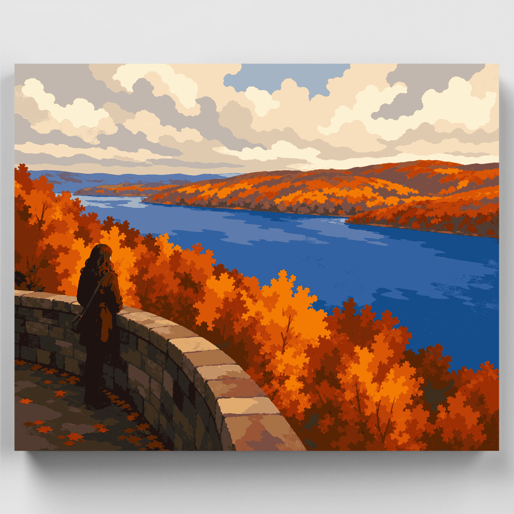 Autumn River Overlook - Paint by Numbers Kit