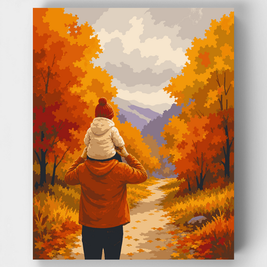 Autumn Trail with Dad - Paint by Numbers Kit