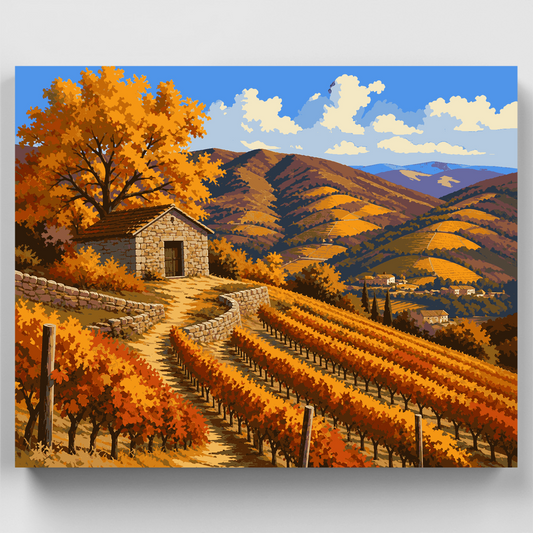 Autumn Vineyard Terraces - Paint by Numbers Kit