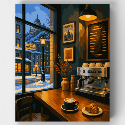 Avenue Mont-Royal Café - Paint by Numbers Kit