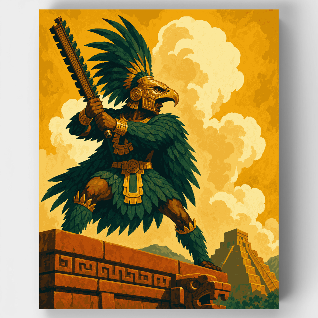 Aztec Eagle Warrior - Paint by Numbers Kit