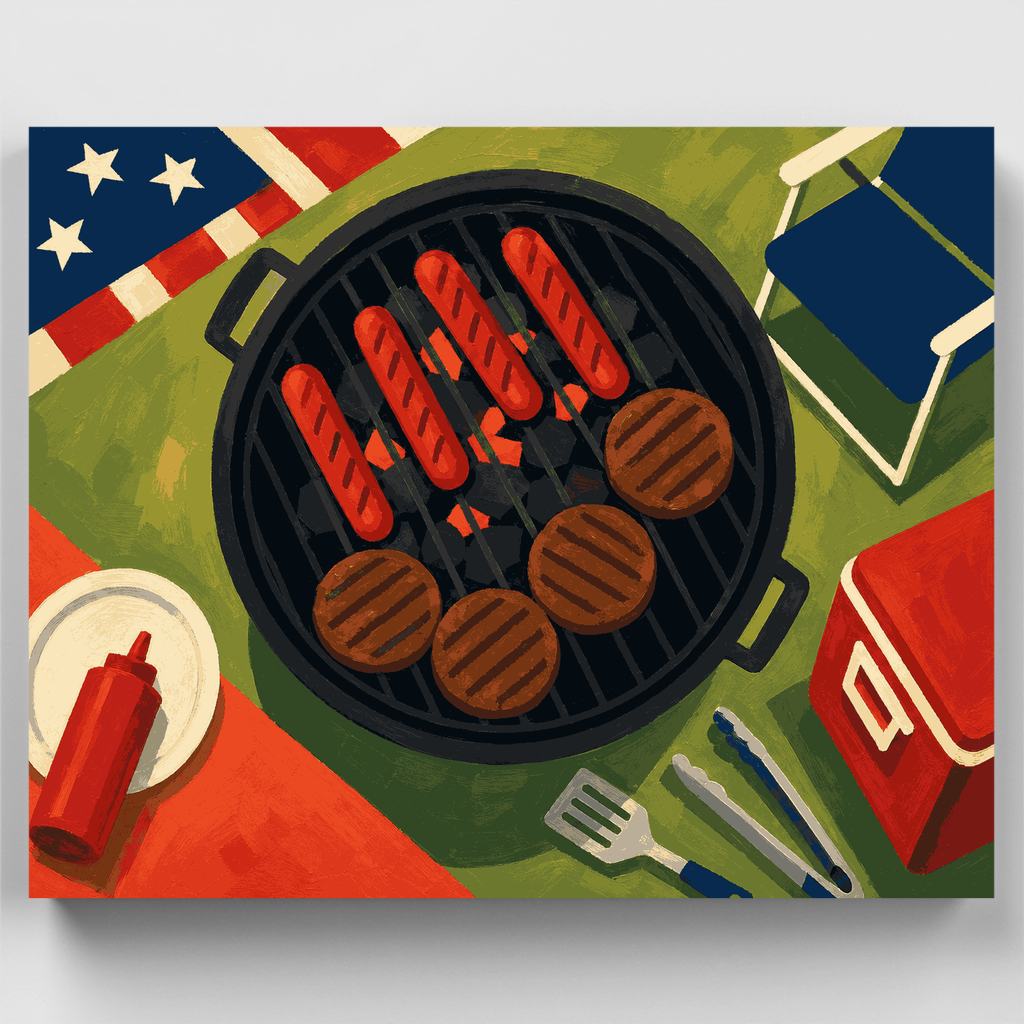Backyard BBQ Grill - Paint by Numbers Kit