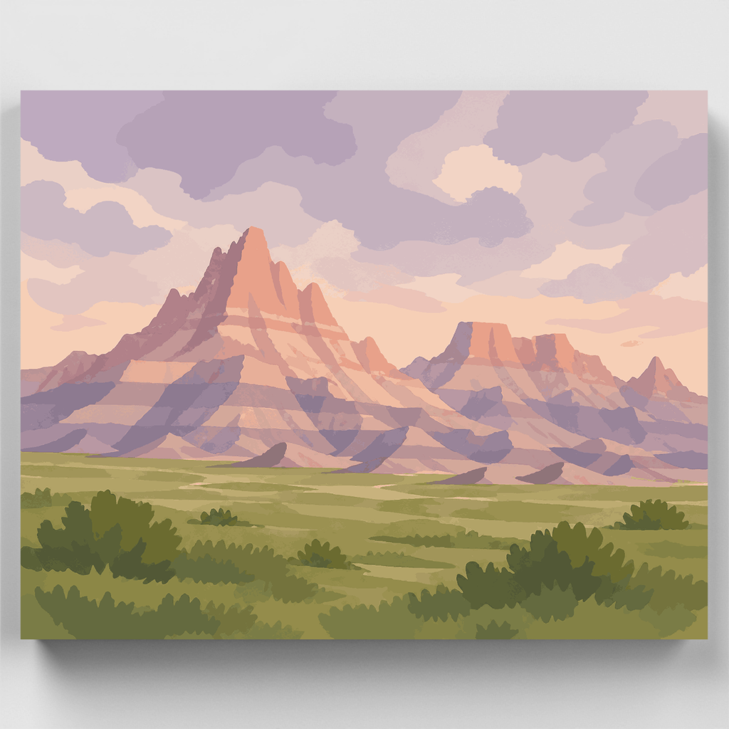 Kit de pintura por números - Badlands Dawn Buttes — Estándar