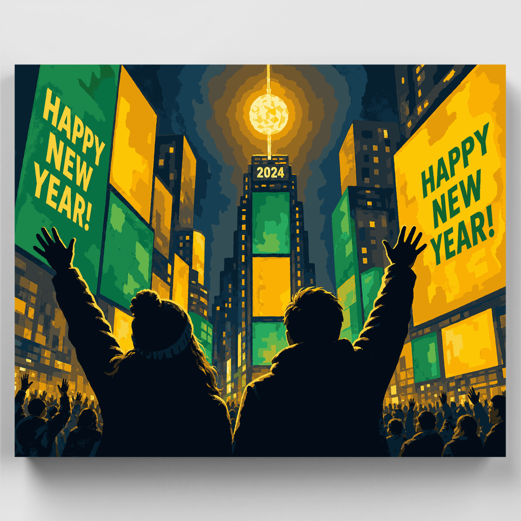 Ball Drop Silhouettes - Paint by Numbers Kit