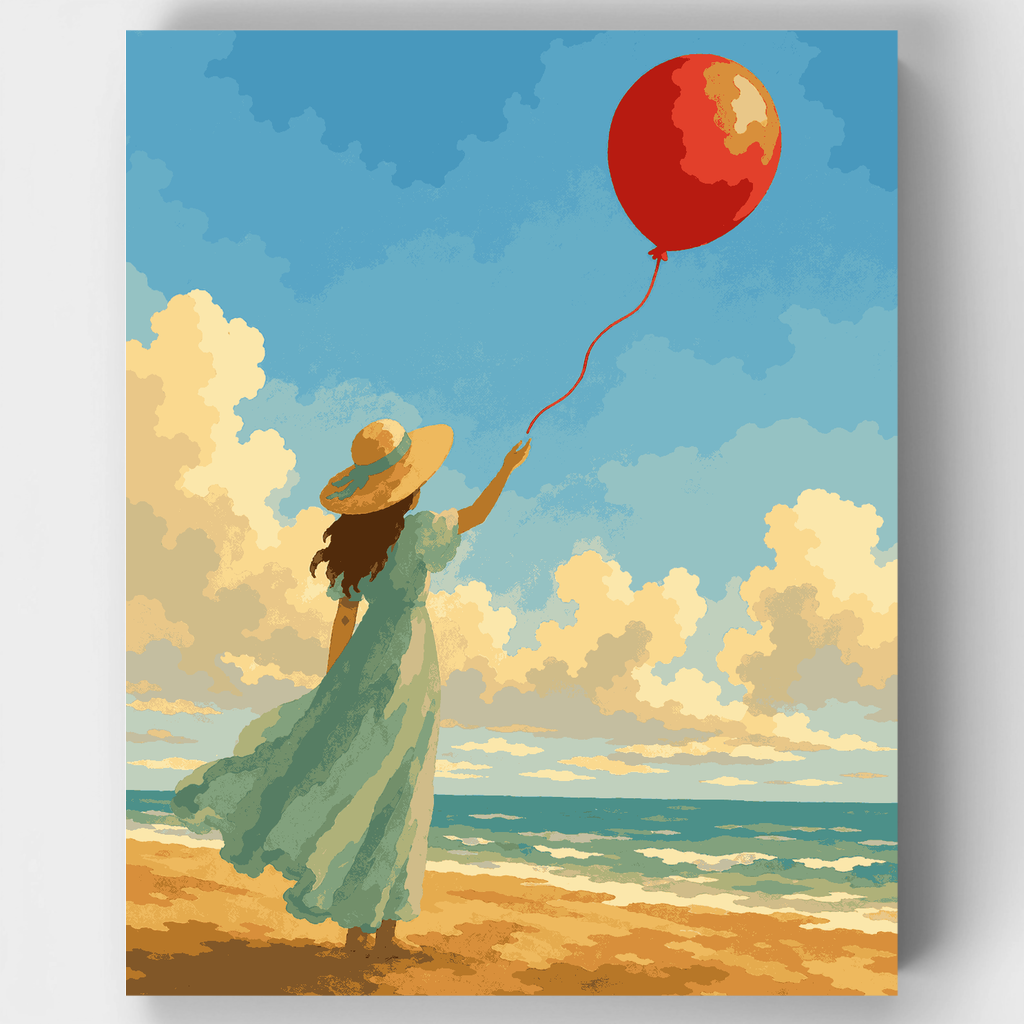 Globo en la orilla - Kit de pintura por números — Estándar