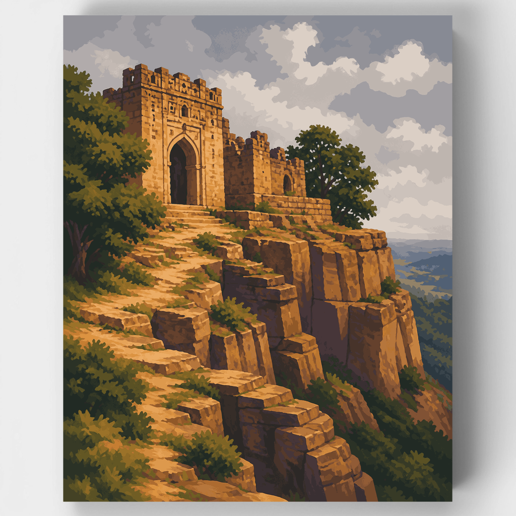 Puerta del fuerte de Bandhavgarh - Kit de pintura por números — Estándar