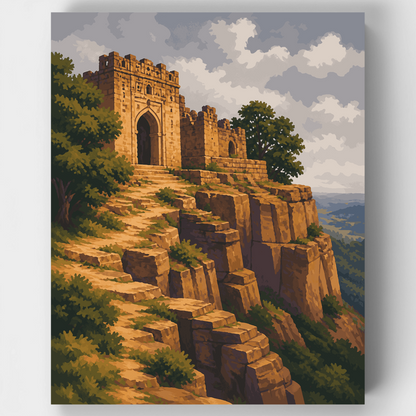 Bandhavgarh Fort Gateway - Paint by Numbers Kit