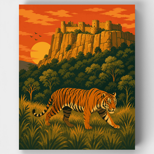 Bandhavgarh Tiger Prowl - Paint by Numbers Kit