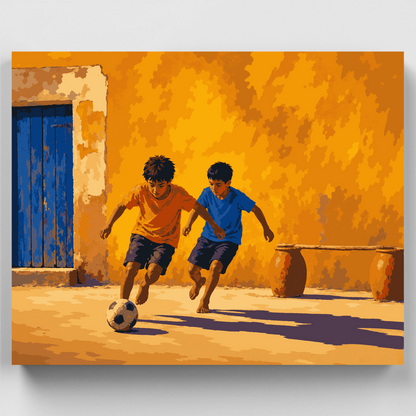 Barefoot Street Soccer - Paint by Numbers Kit