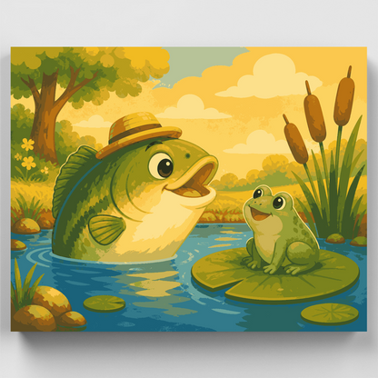 Bass in a Straw Hat - Paint by Numbers Kit