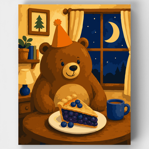 Bear's Birthday Pie - Paint by Numbers Kit