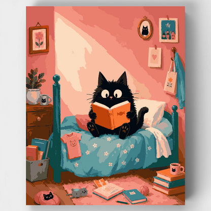 Bedtime Storybook Cat - Paint by Numbers Kit
