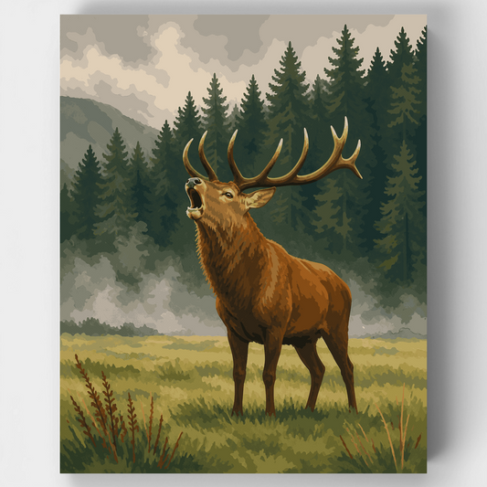 Bellowing Red Stag - Paint by Numbers Kit