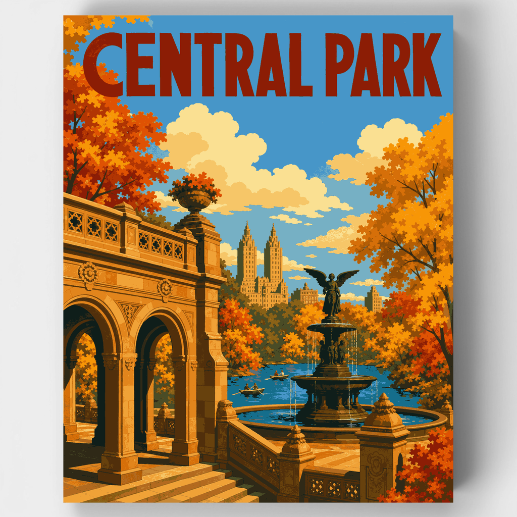 Terraza Bethesda en otoño - Kit de pintura por números — Estándar
