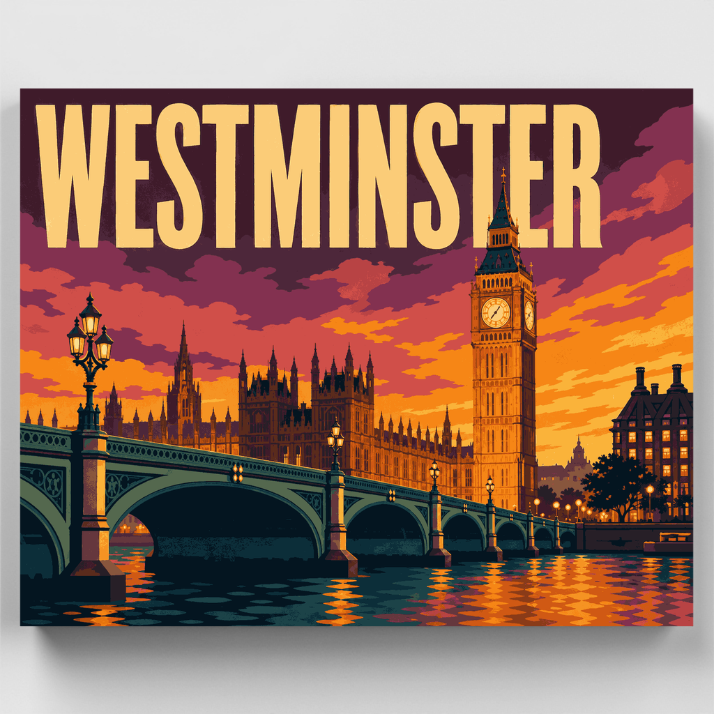Big Ben al atardecer - Kit de pintura por números — Estándar