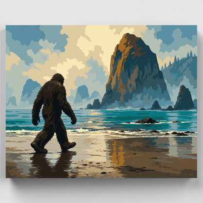 Bigfoot Foggy Shoreline - Paint by Numbers Kit