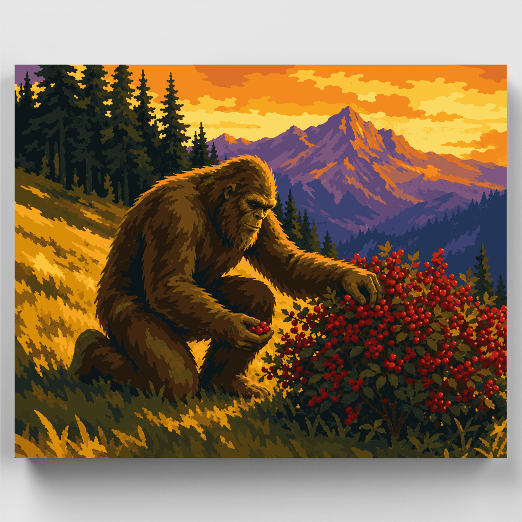 Cosecha de bayas de Pie Grande - Kit de pintura por números — Estándar