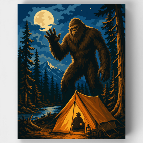 Bigfoot's Midnight Visit - Paint by Numbers Kit