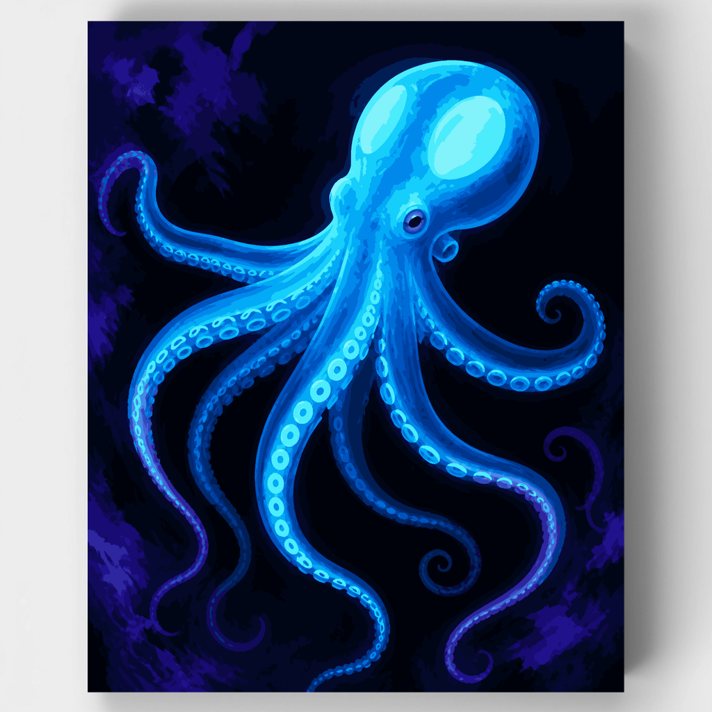 Bioluminescent Octopus Glow - Paint by Numbers Kit