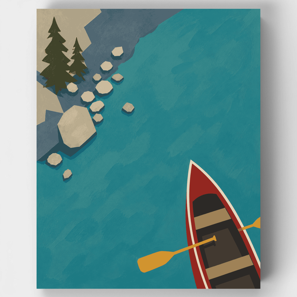 Bird's-Eye Canoe, Lake Moraine - Paint by Numbers Kit