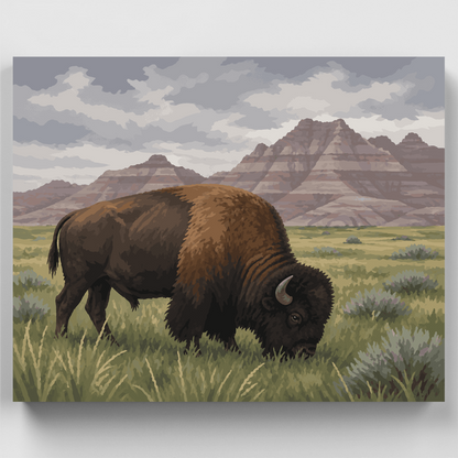 Bison of the Badlands - Paint by Numbers Kit