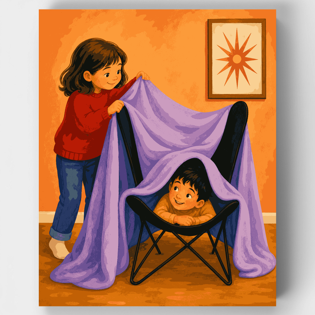 Diversión en el fuerte de mantas: kit de pintura por números — Estándar