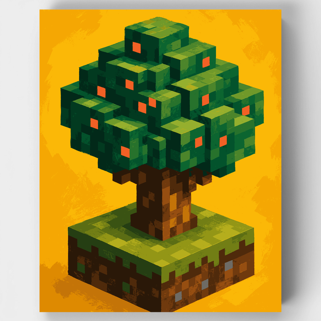 Árbol frutal pixelado - Kit de pintura por números — Estándar