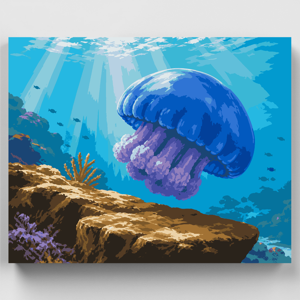 Blue Blubber Jellyfish - Paint by Numbers Kit