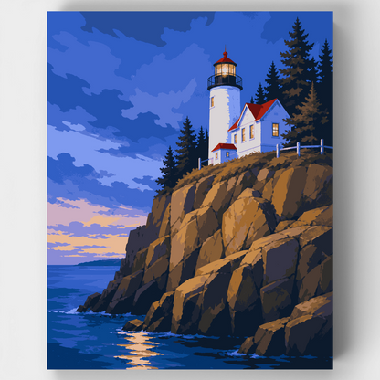 Blue Hour Lighthouse - Paint by Numbers Kit