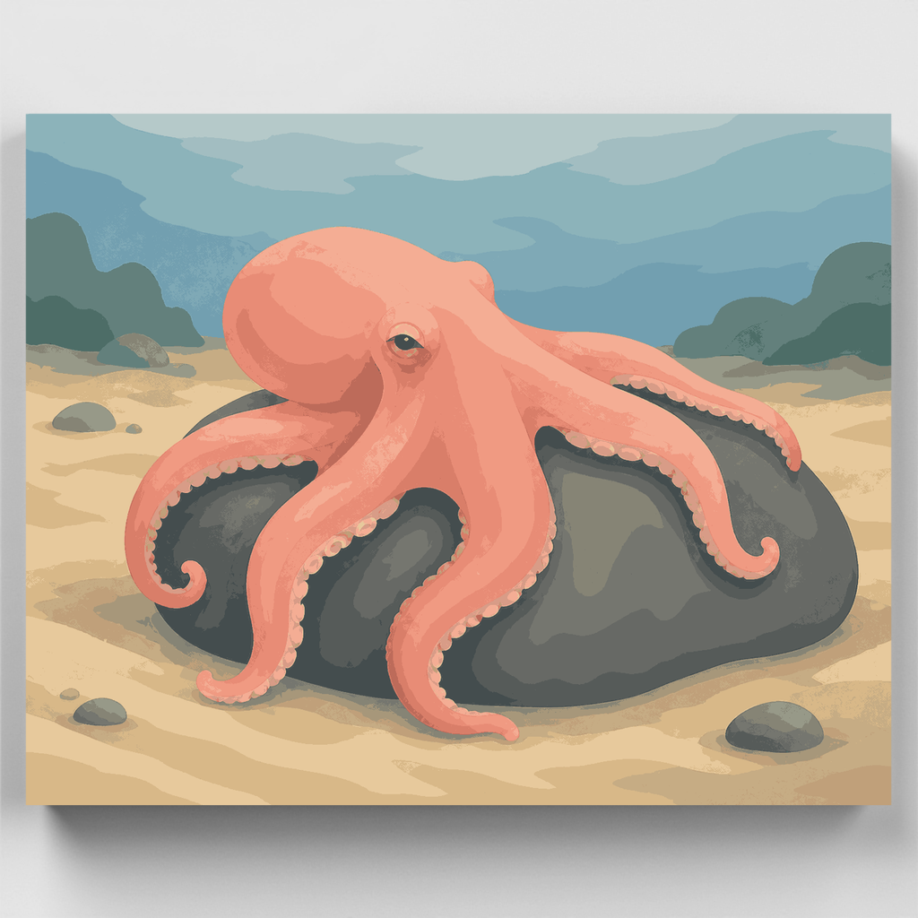 Pulpo rosa rubor - Kit de pintura por números — Estándar