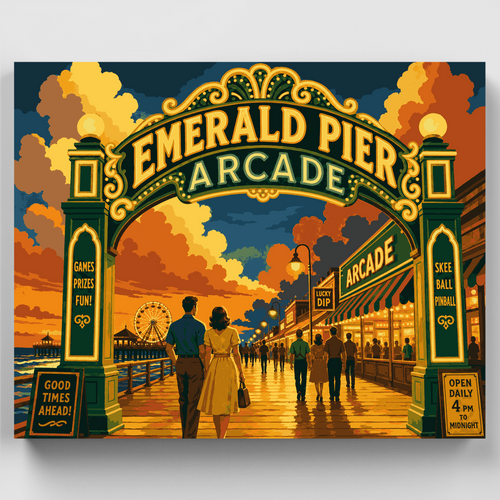 Boardwalk Arcade Glow - Paint by Numbers Kit
