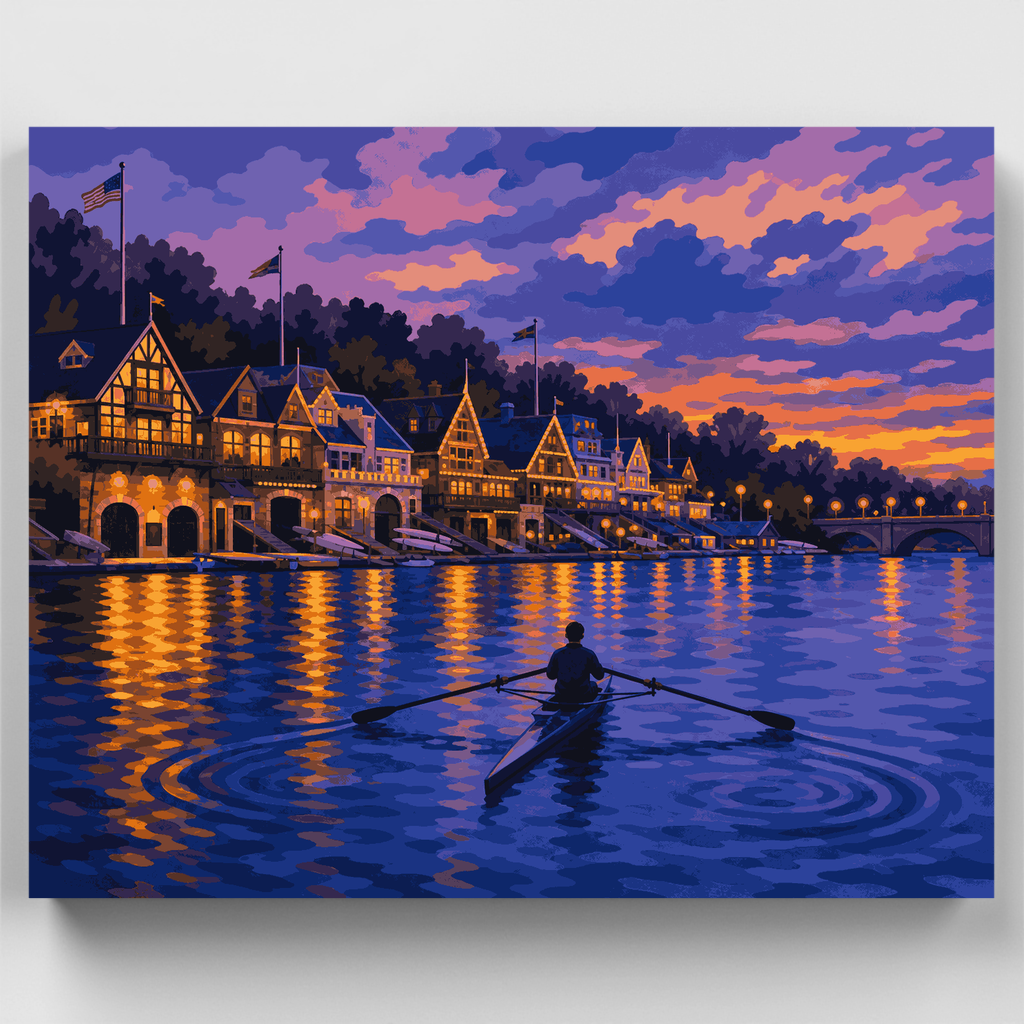 Boathouse Row Twilight - Paint by Numbers Kit