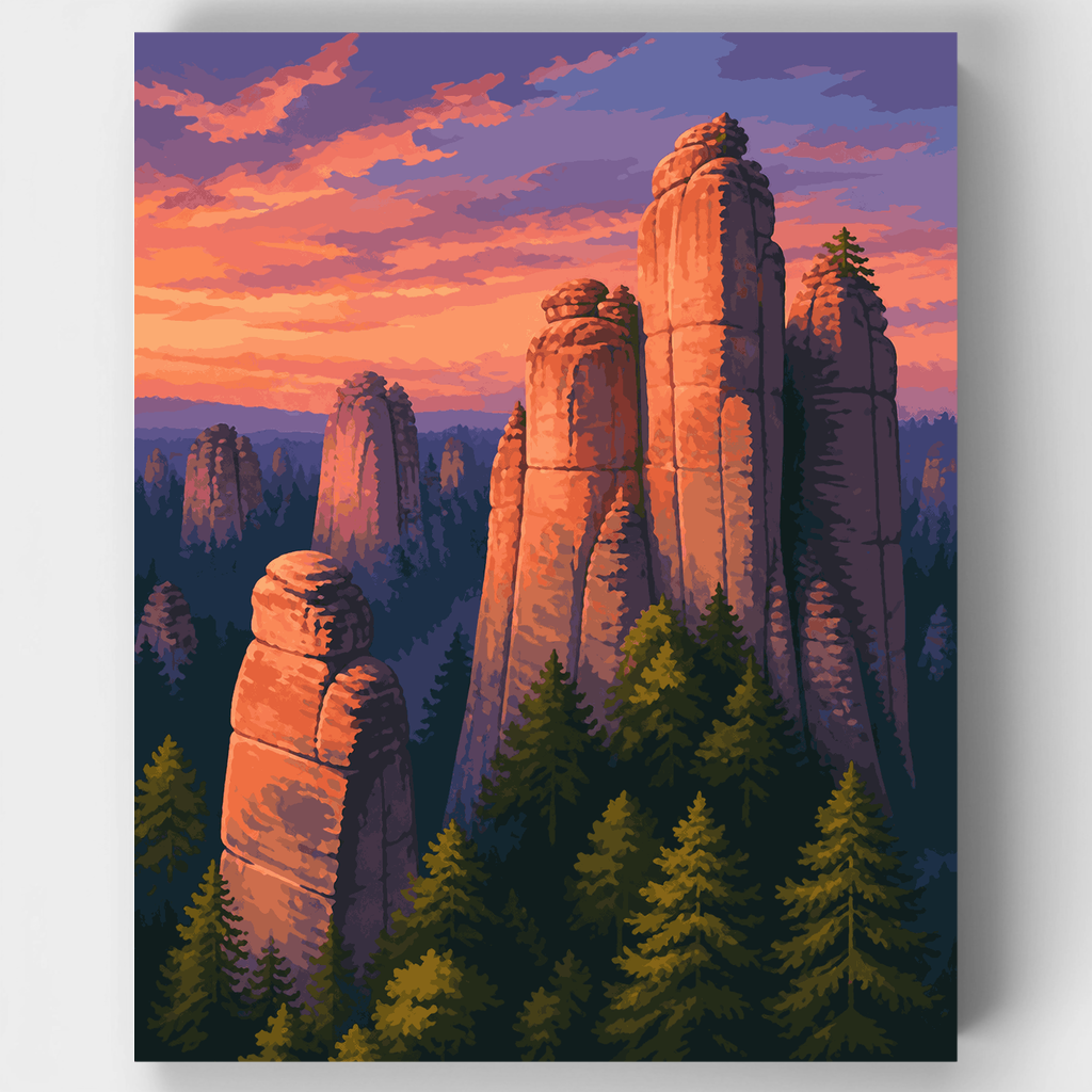 Torres de arenisca bohemias - Kit de pintura por números — Estándar