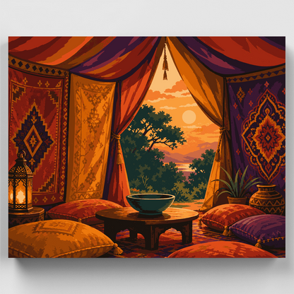 Bohemian Tent Sunset - Paint by Numbers Kit