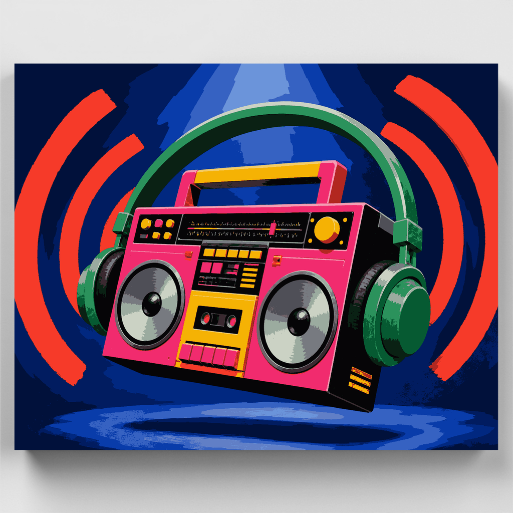 Boombox y auriculares - Kit de pintura por números — Estándar