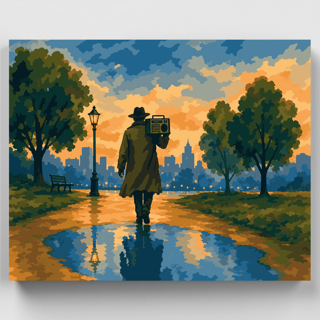 Boombox en el parque - Kit de pintura por números — Estándar