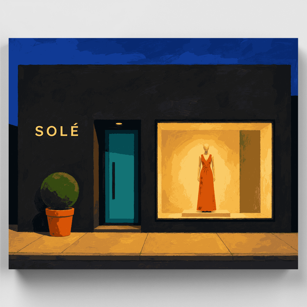 Ventana nocturna de boutique - Kit de pintura por números — Estándar