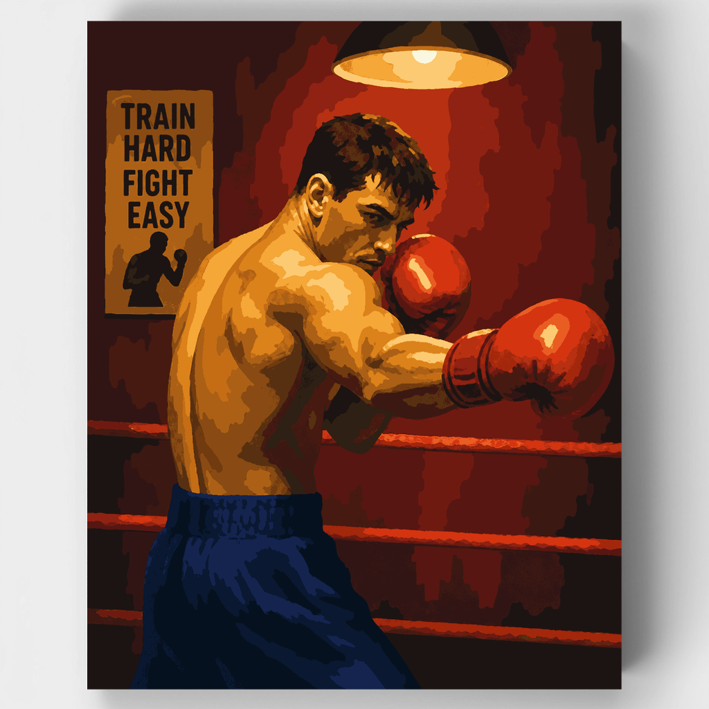Kit de pintura por números - Golpe de nocaut del boxeador — Estándar