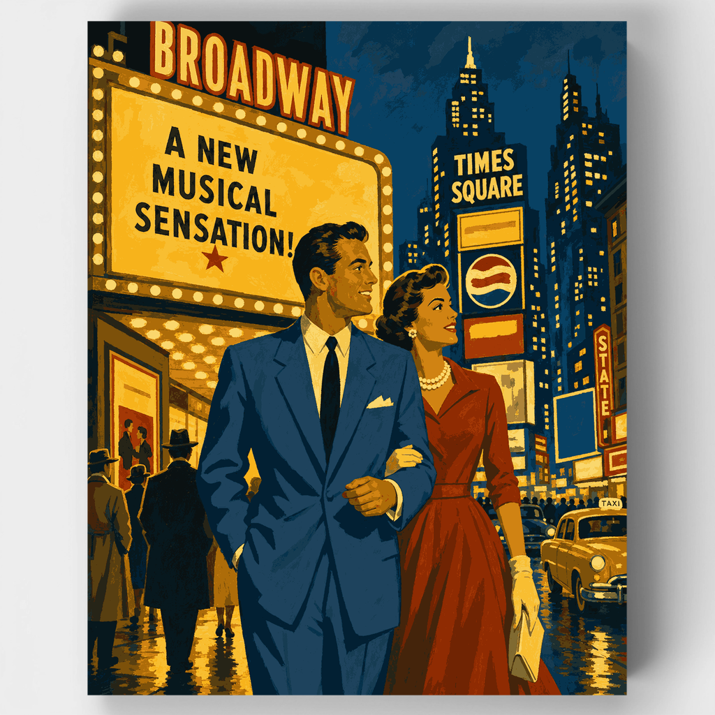 Kit de pintura por números - Romance en la marquesina de Broadway — Estándar