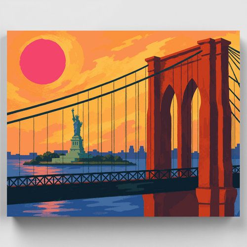 Brooklyn Bridge Sunset - Paint by Numbers Kit