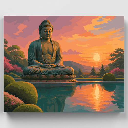 Buddha Reflecting Pool - Paint by Numbers Kit
