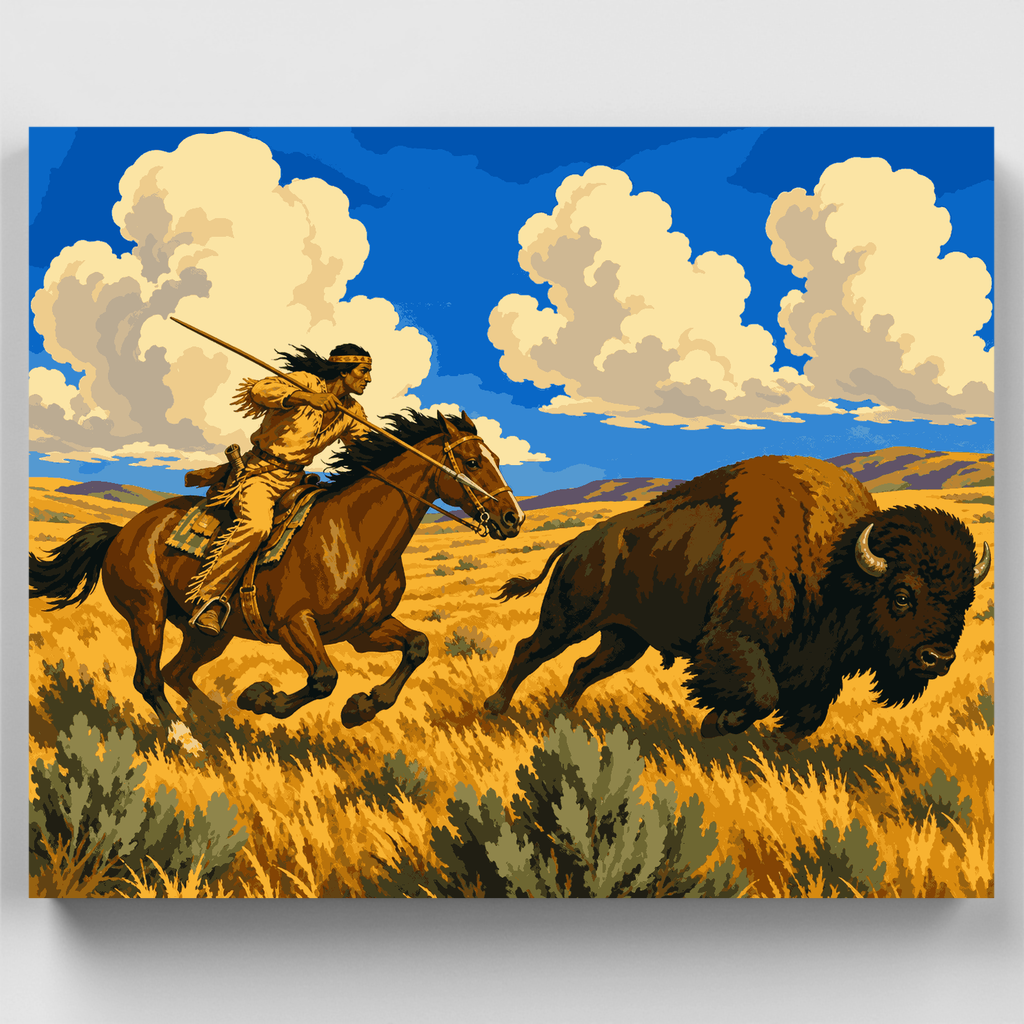 Buffalo Hunt - Paint by Numbers Kit
