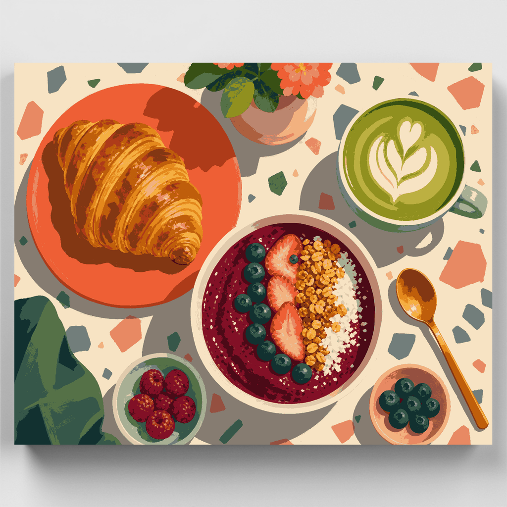 Bowl de desayuno estilo café - Kit de pintura por números — Estándar
