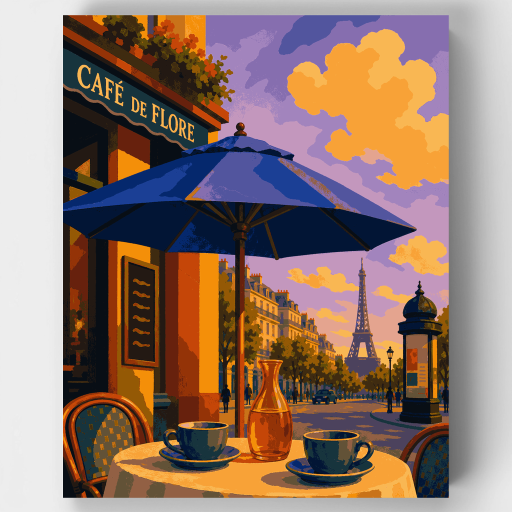 Café de Flore París - Kit de pintura por números — Estándar