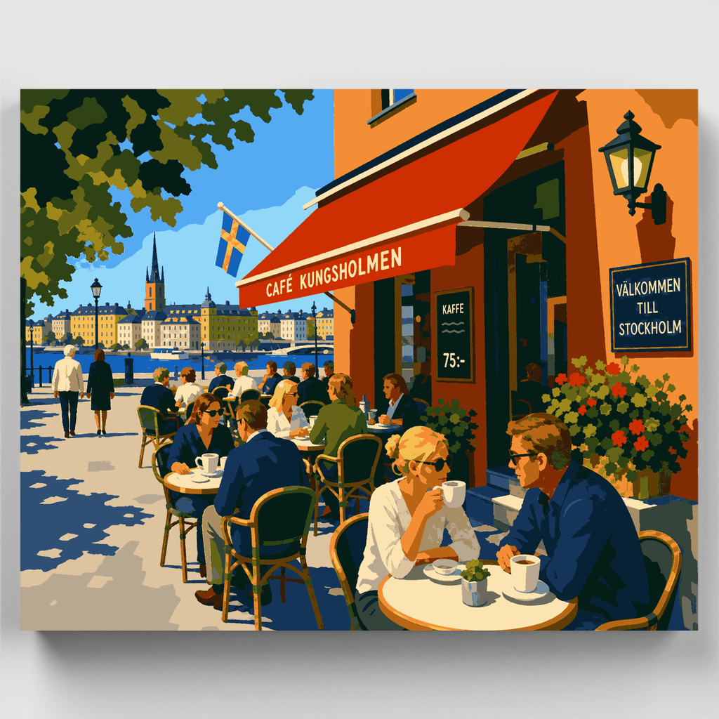 Café Kungsholmen Terrace - Paint by Numbers Kit