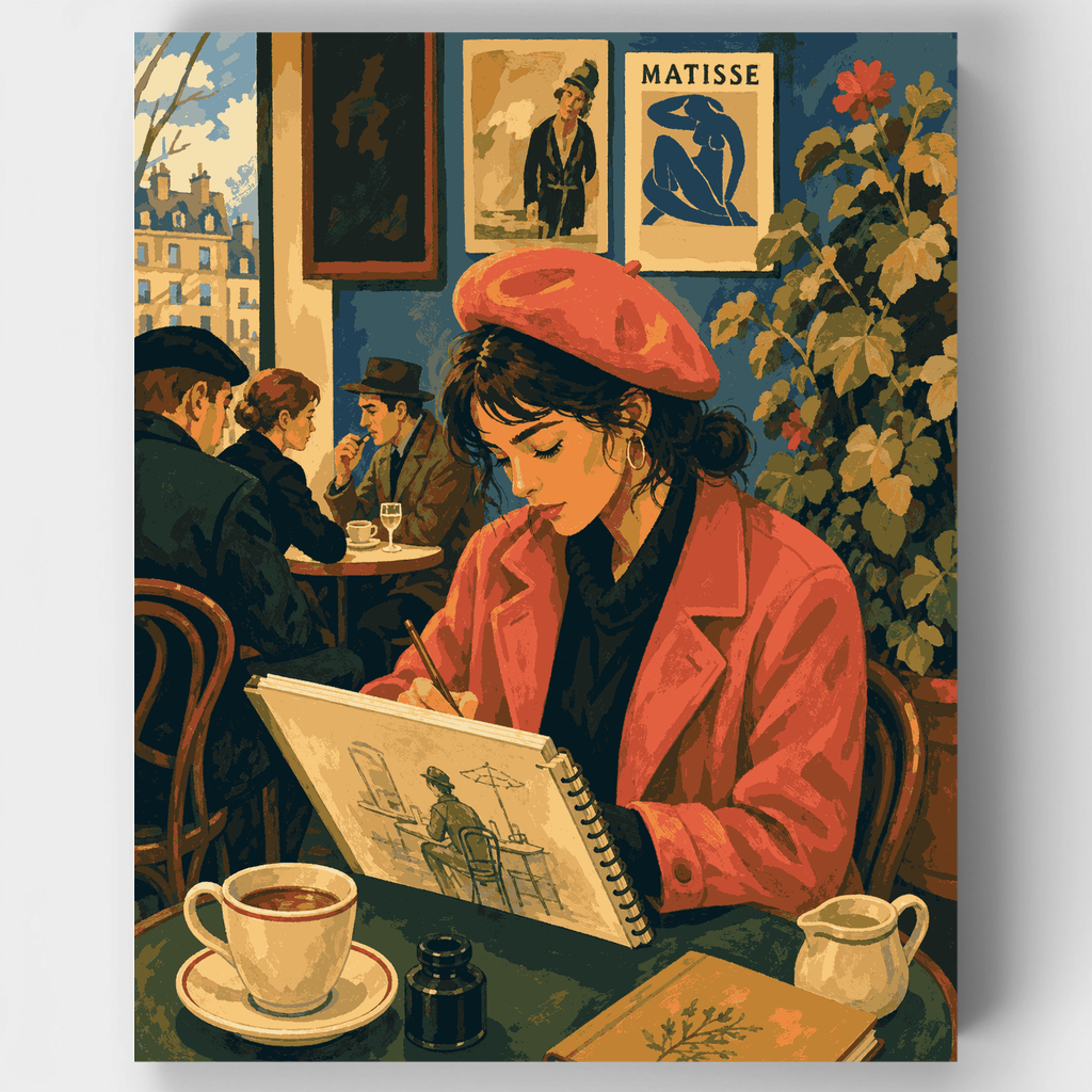 Café Sketchbook Muse - Paint by Numbers Kit