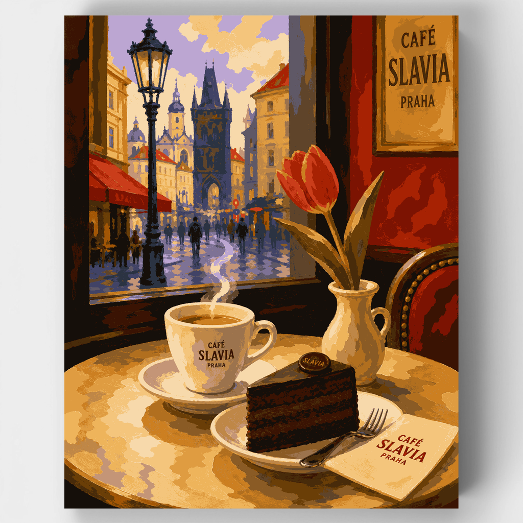 Rincón del Café Slavia - Kit de pintura por números — Estándar