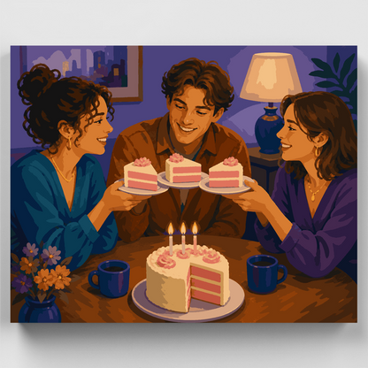 Cake Toast Friends - Paint by Numbers Kit